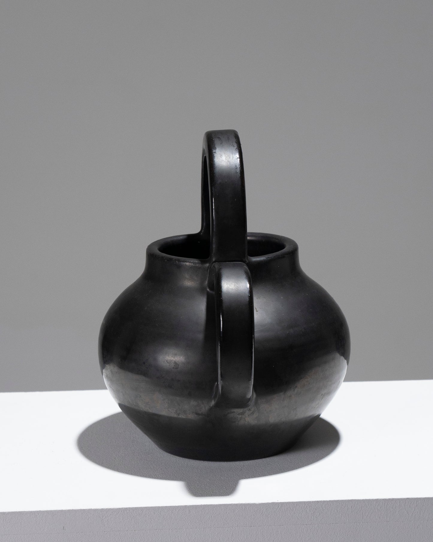 Black Ceramic Jug Vase, 1950 -tallet