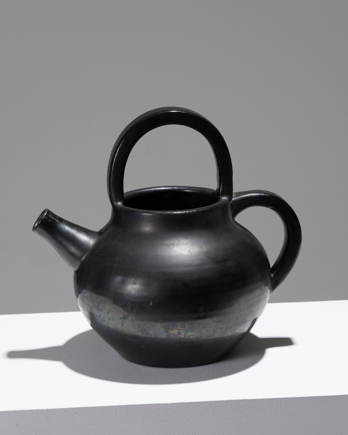 Black Ceramic Jug Vase, 1950 -tallet