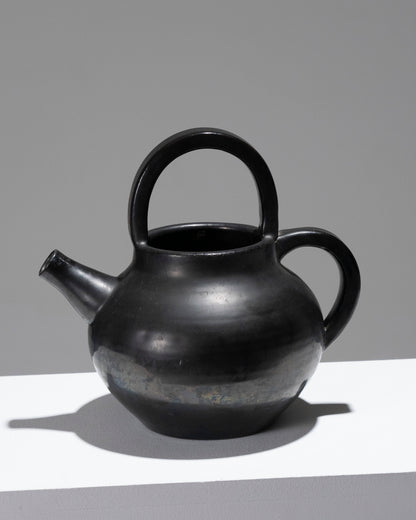 Black Ceramic Jug Vase, 1950 -tallet