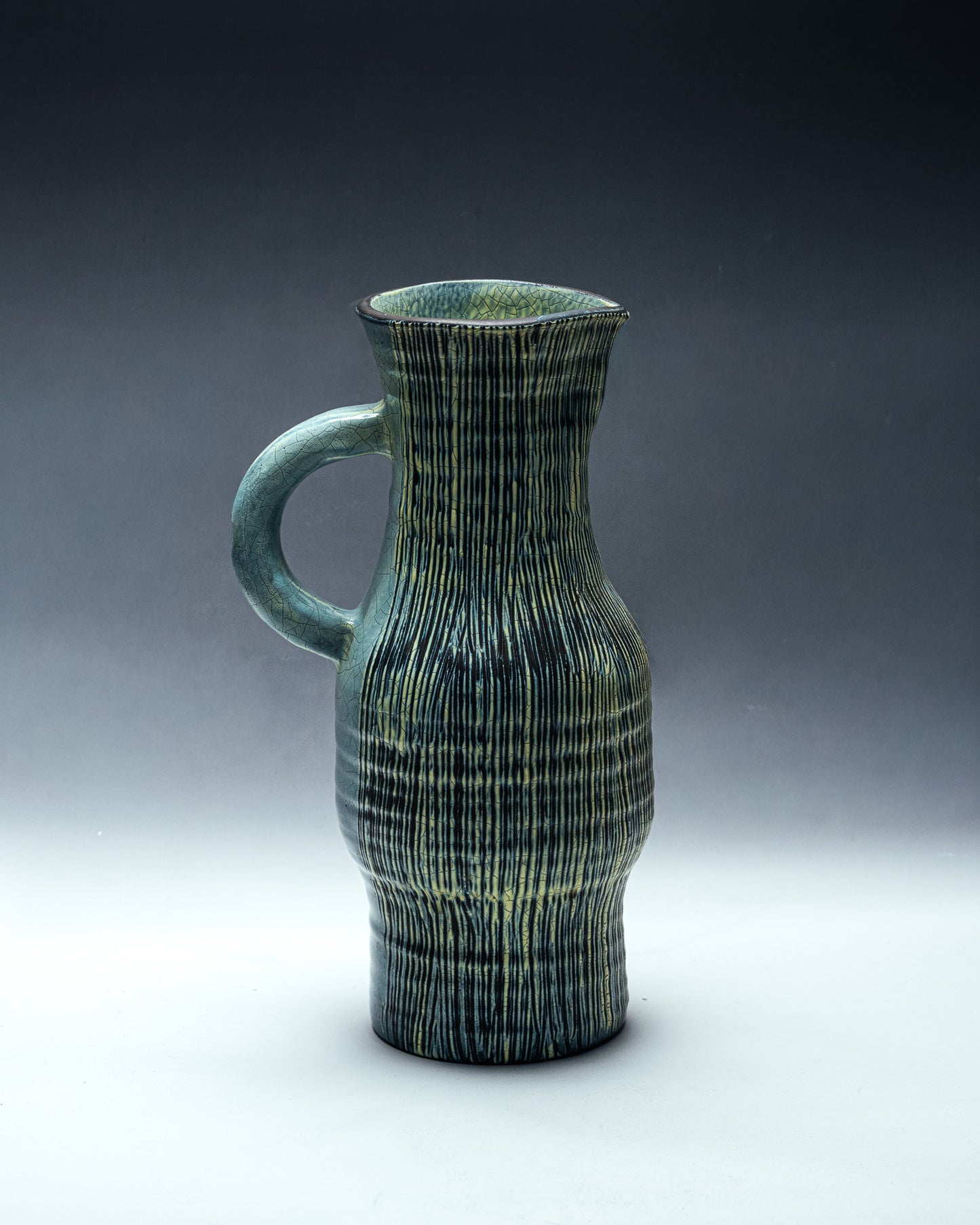 PICHET EN CÉRAMIQUE ÉMAILLÉE, ACCOLAY, 1950s