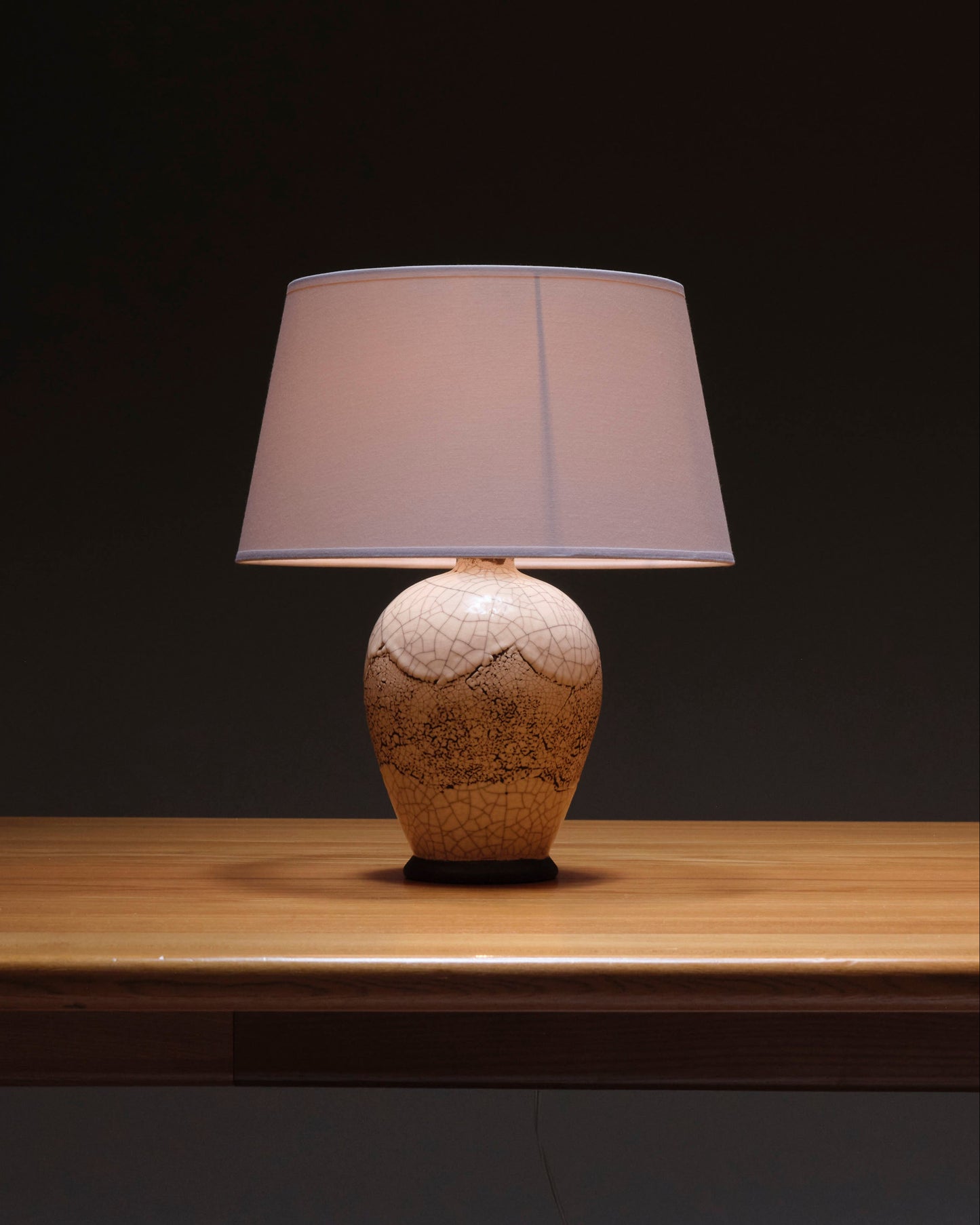 PIED DE LAMPE EN CÉRAMIQUE CRAQUELÉE, 1960s