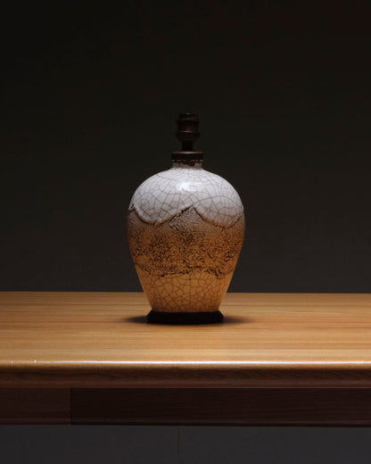 PIED DE LAMPE EN CÉRAMIQUE CRAQUELÉE, 1960s