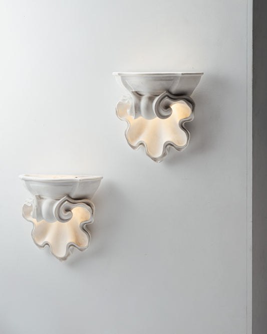 PLASTER SHELL SCONCE, 1940s