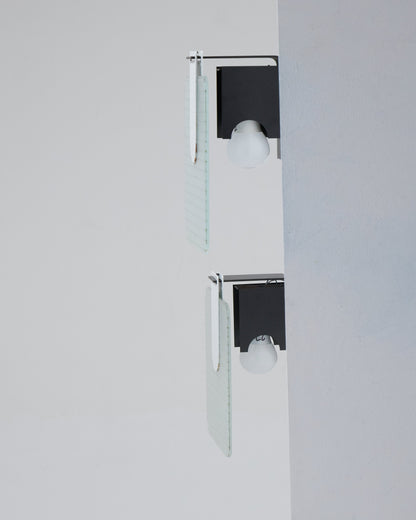 PAIRE D'APPLIQUES VERRE LUMIÈRE, JEAN PIERRE VITRAC, 1980s