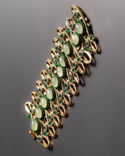 BRACELET EN MÉTAL DORÉ ET PIERRES
