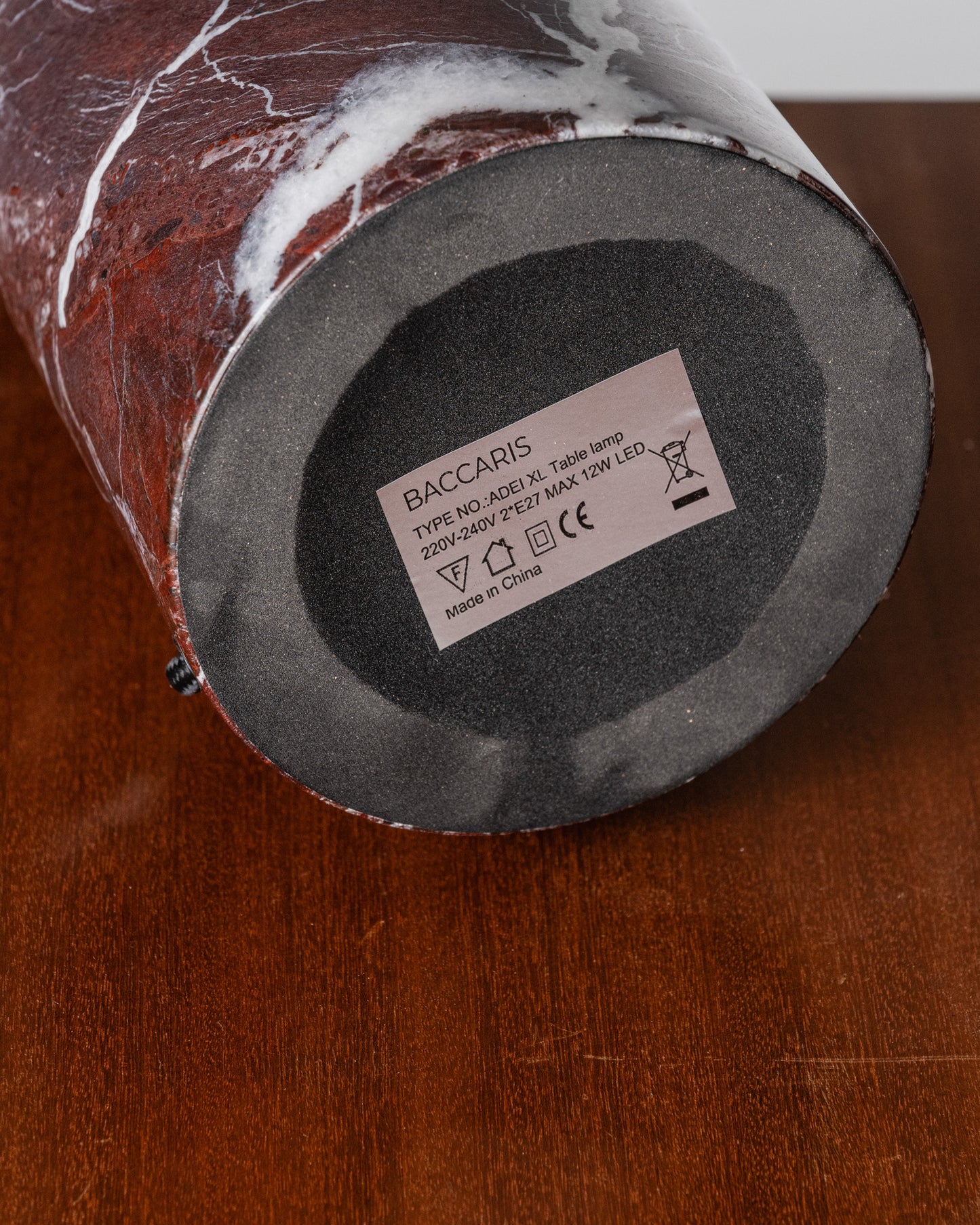 LAMPE DE TABLE ADEI EN MARBRE ET CHROME