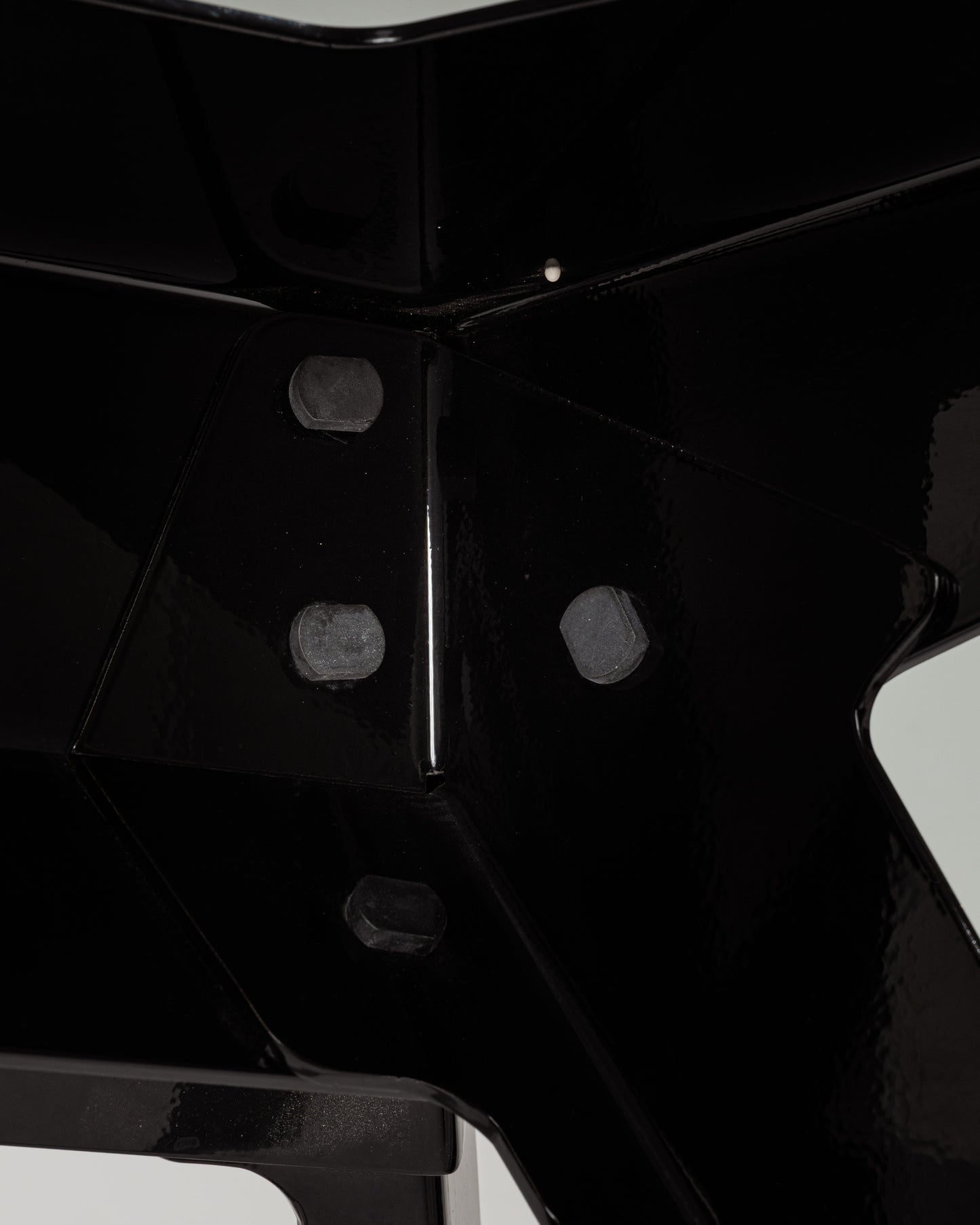 Black glass and metal compass table, 2000s