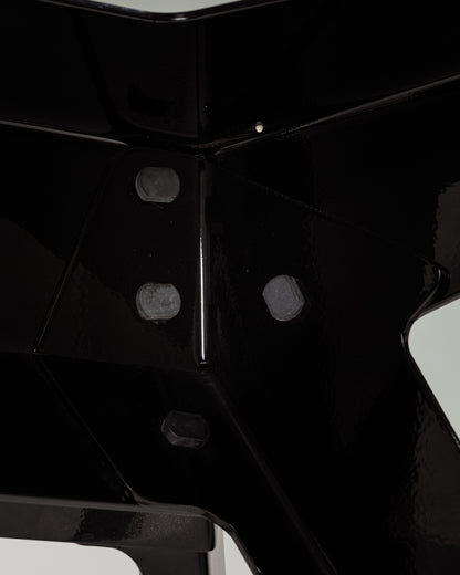 Black glass and metal compass table, 2000s