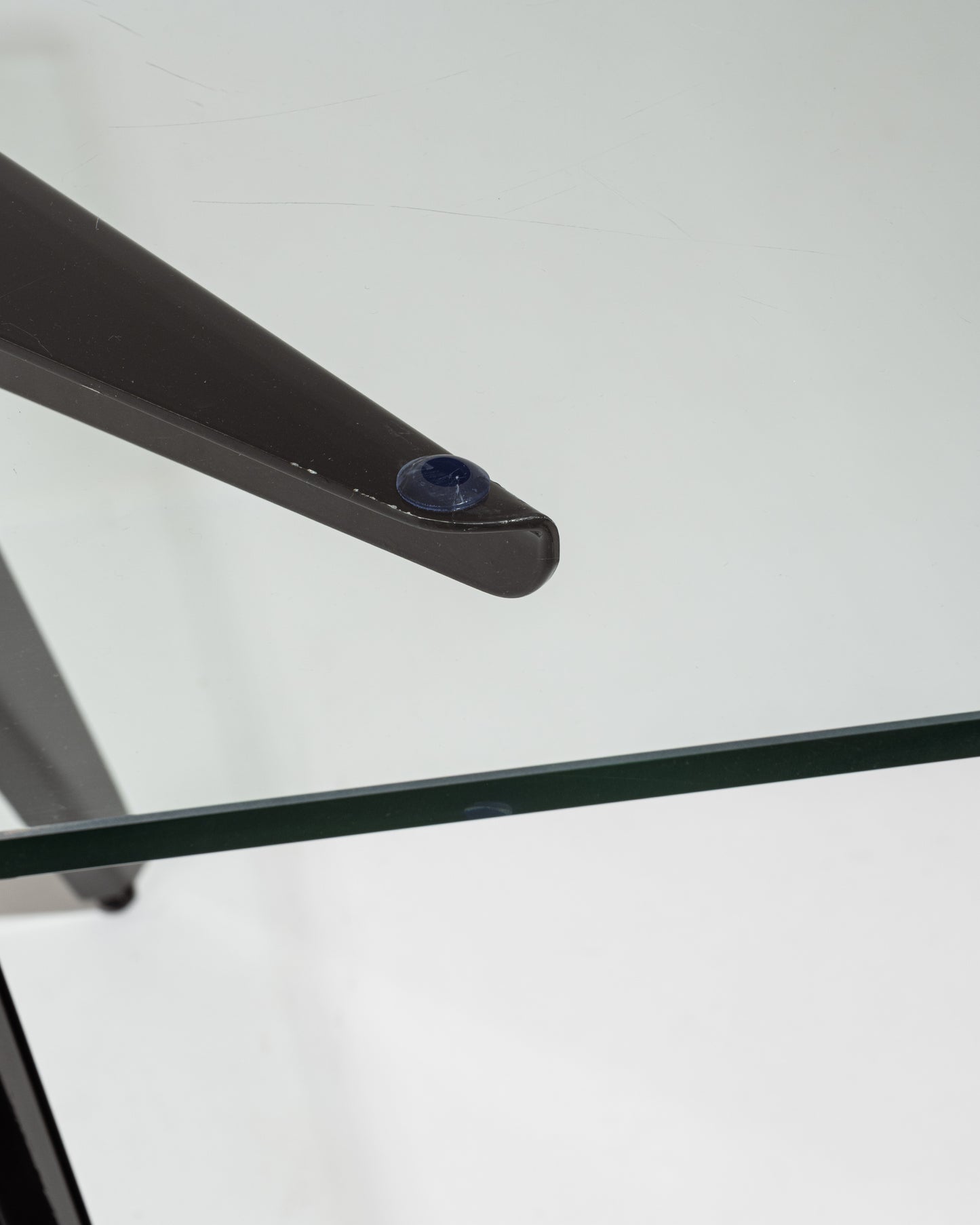 Black glass and metal compass table, 2000s