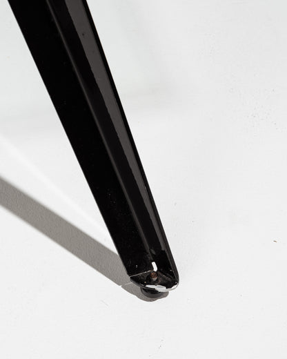 Black glass and metal compass table, 2000s