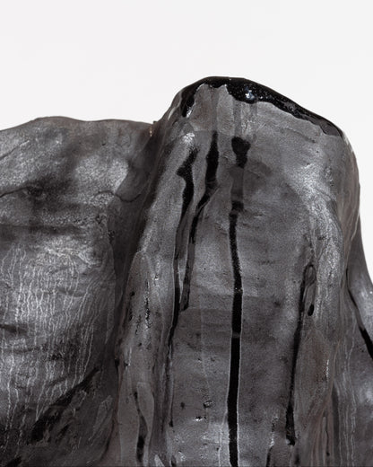 VASE SOULAGES EN GRÈS NOIR MAT