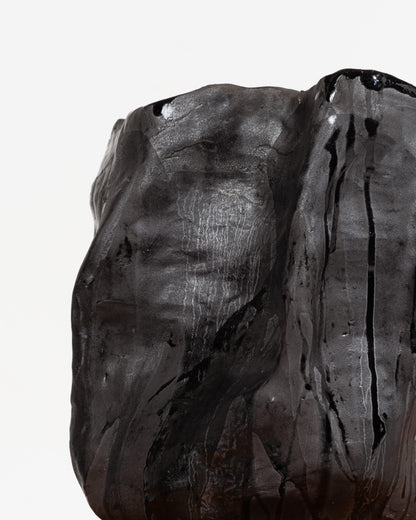 VASE SOULAGES EN GRÈS NOIR MAT