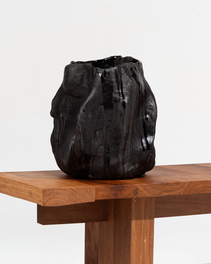 VASE SOULAGES EN GRÈS NOIR MAT