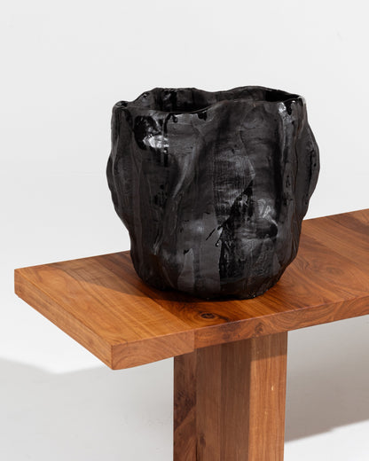VASE SOULAGES EN GRÈS NOIR MAT