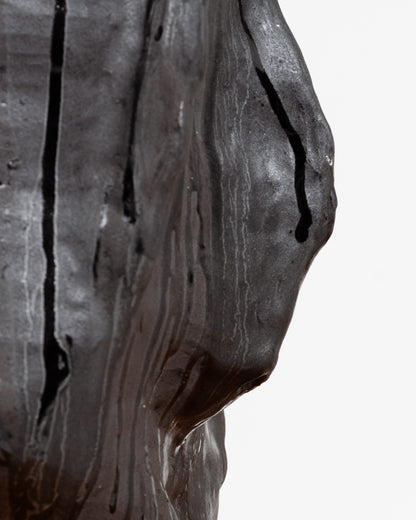 VASE SOULAGES EN GRÈS NOIR MAT