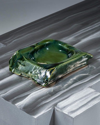 GRAND CENDRIER GRÈS VERT