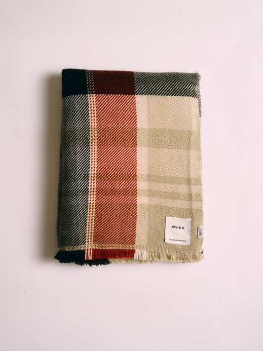 Merino wool and cashmere plaid
