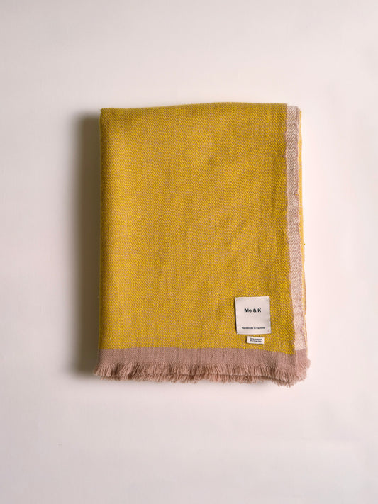 Cashmere plaid Reversible ivory / daffodil