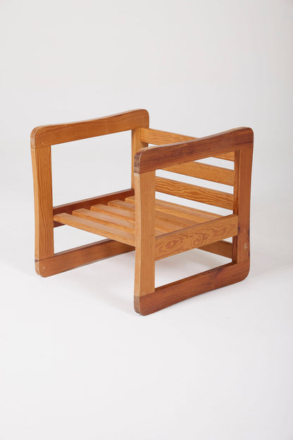 Tabouret en chêne 3 positions du designer français Marcel Gascoin (1907-1986) édité par Arhec dans les années 1950. Très bon état.