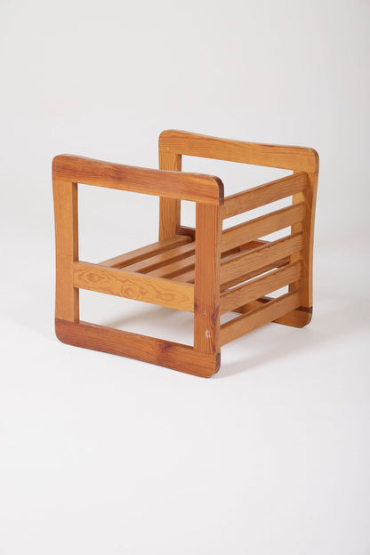 Tabouret en chêne 3 positions du designer français Marcel Gascoin (1907-1986) édité par Arhec dans les années 1950. Très bon état.