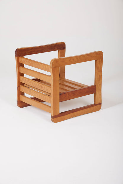 Tabouret en chêne 3 positions du designer français Marcel Gascoin (1907-1986) édité par Arhec dans les années 1950. Très bon état.