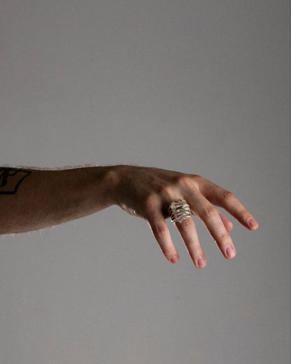 BAGUE CRISTAUX ENTRELACÉS EN ARGENT 950