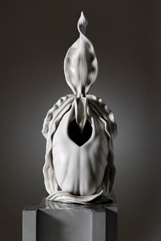 VASE SCULPTURE CYPRIPEDIUM