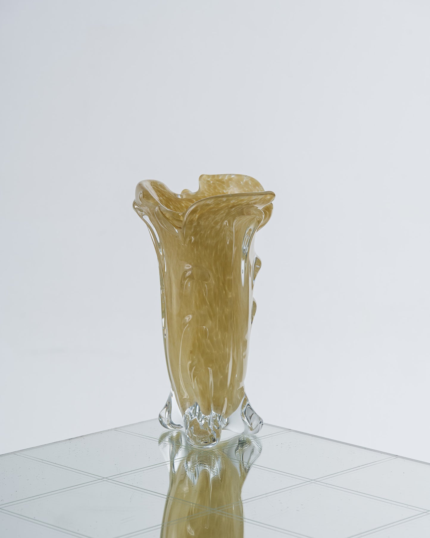 Draped glass vase