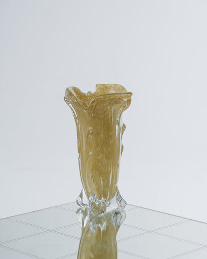 Draped glass vase