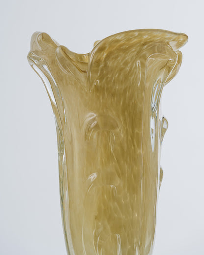 Draped glass vase