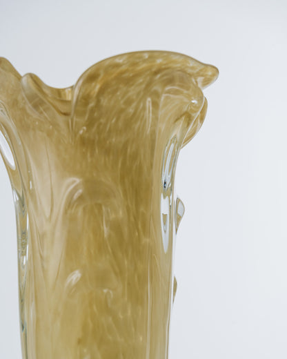 Draped glass vase