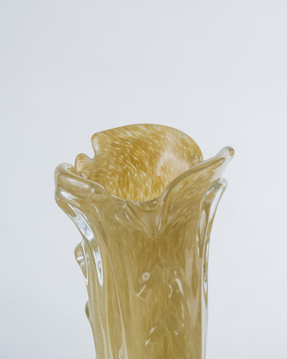 Draped glass vase