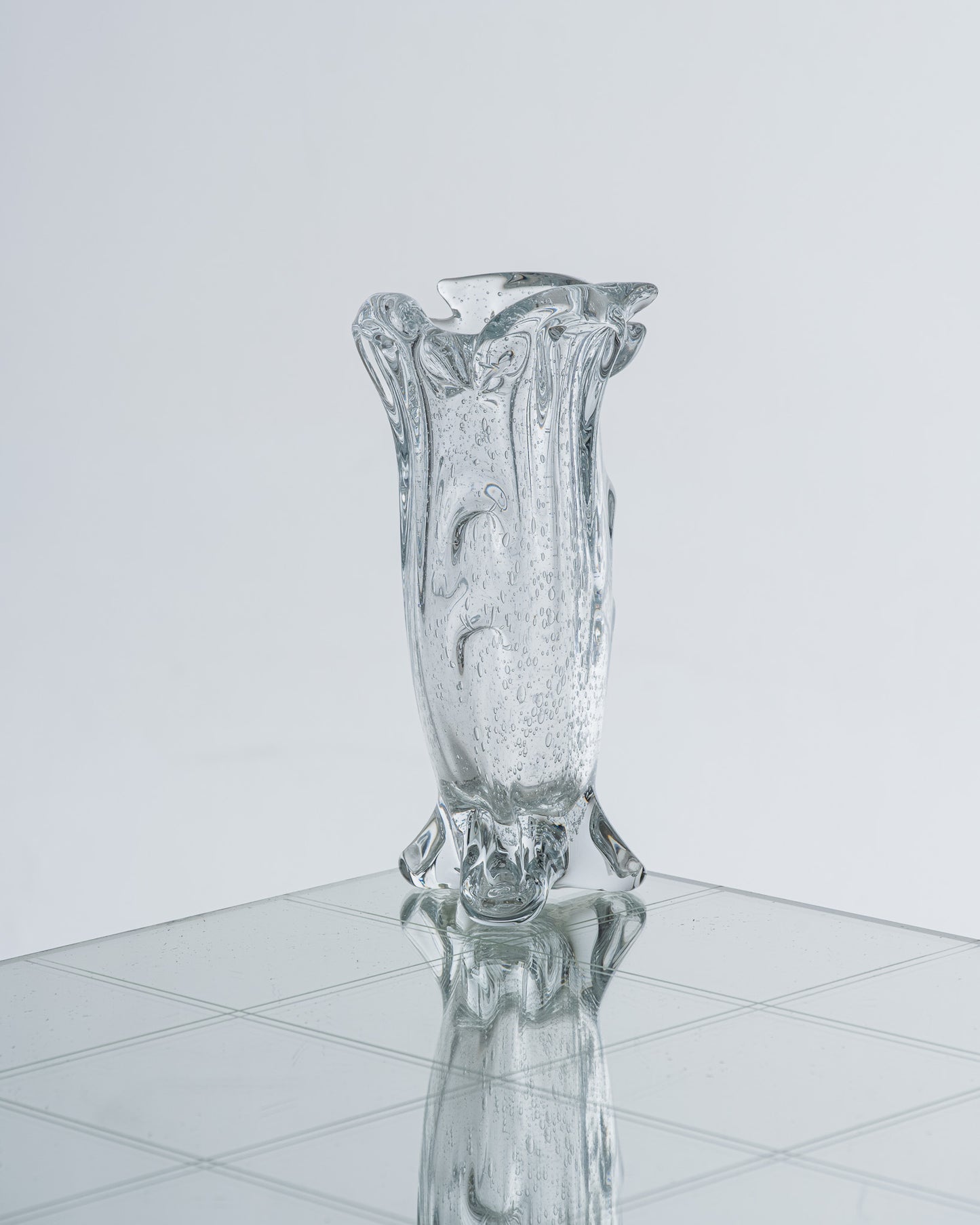 Draped glass vase