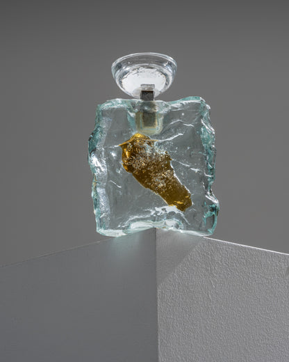 ORANGE GLASS CANDLESTICK, ANDRZEJ RAFALSKI, 1980s