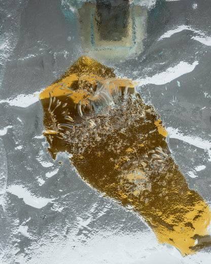 ORANGE GLASS CANDLESTICK, ANDRZEJ RAFALSKI, 1980s