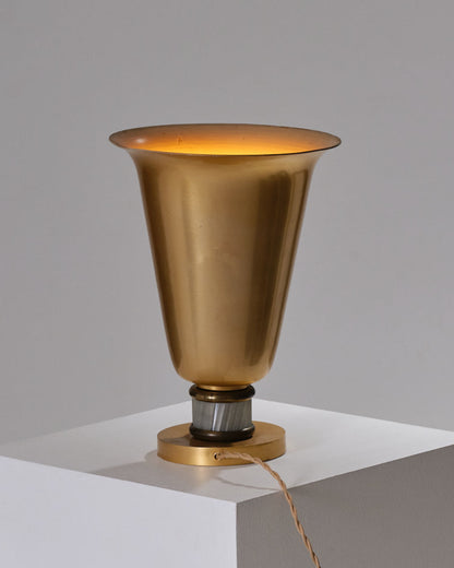 Art Deco lamp in gold metal, 1930s