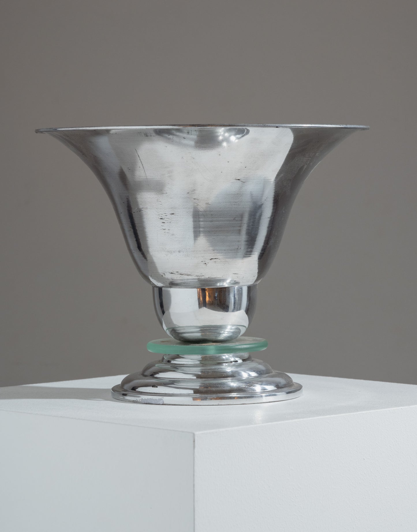 Art Deco lamp in aluminum and glass, 1960s