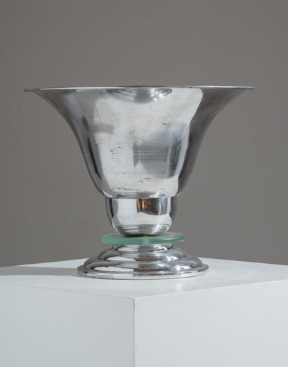 Art Deco lamp in aluminum and glass, 1960s