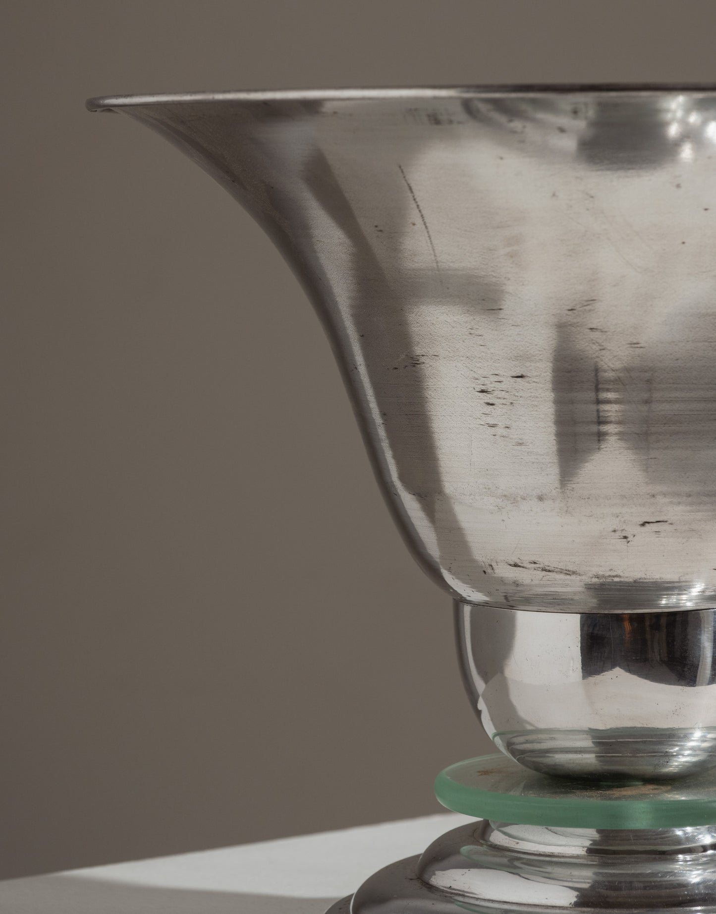 Art Deco lamp in aluminum and glass, 1960s