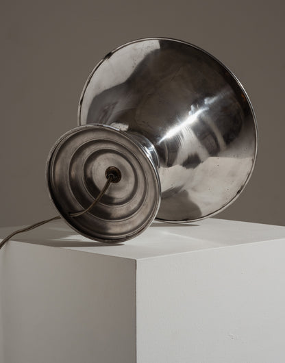 Art Deco lamp in aluminum and glass, 1960s