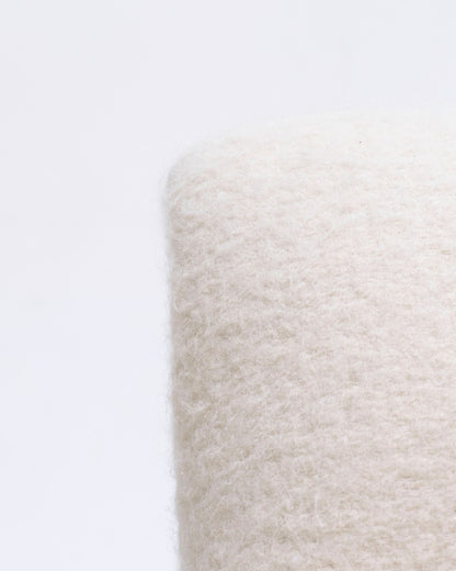 Pair of armless lounge chairs in white woolen fabric, Etienne Fermigier, 1970s