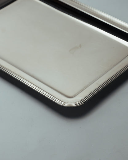 SILVER-PLATED METAL TRAY, 1950s
