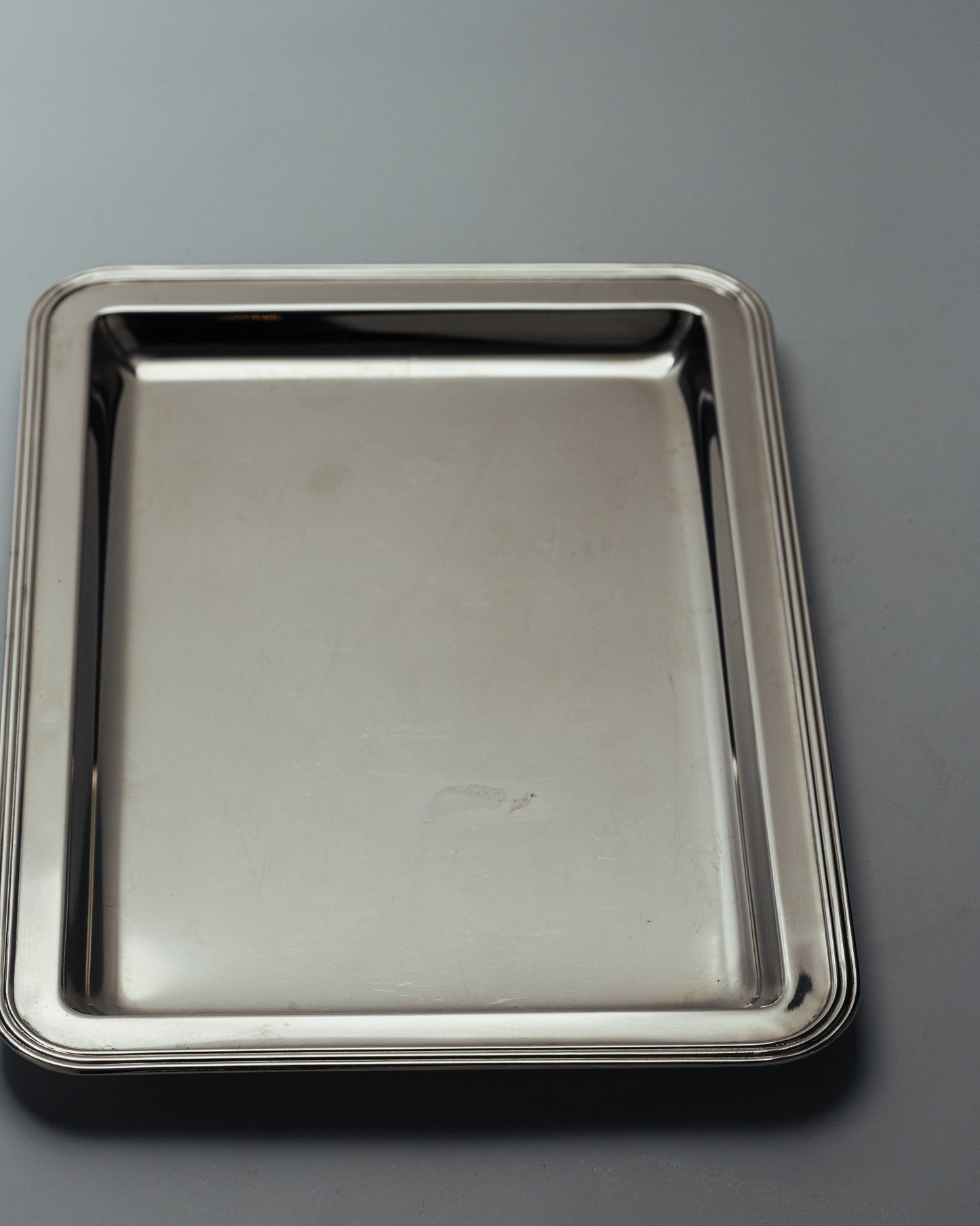 SILVER-PLATED METAL TRAY, 1950s