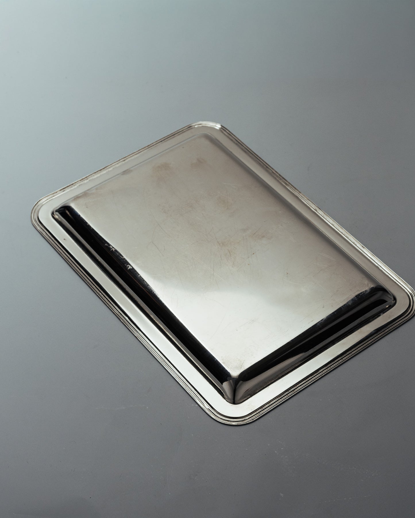 SILVER-PLATED METAL TRAY, 1950s