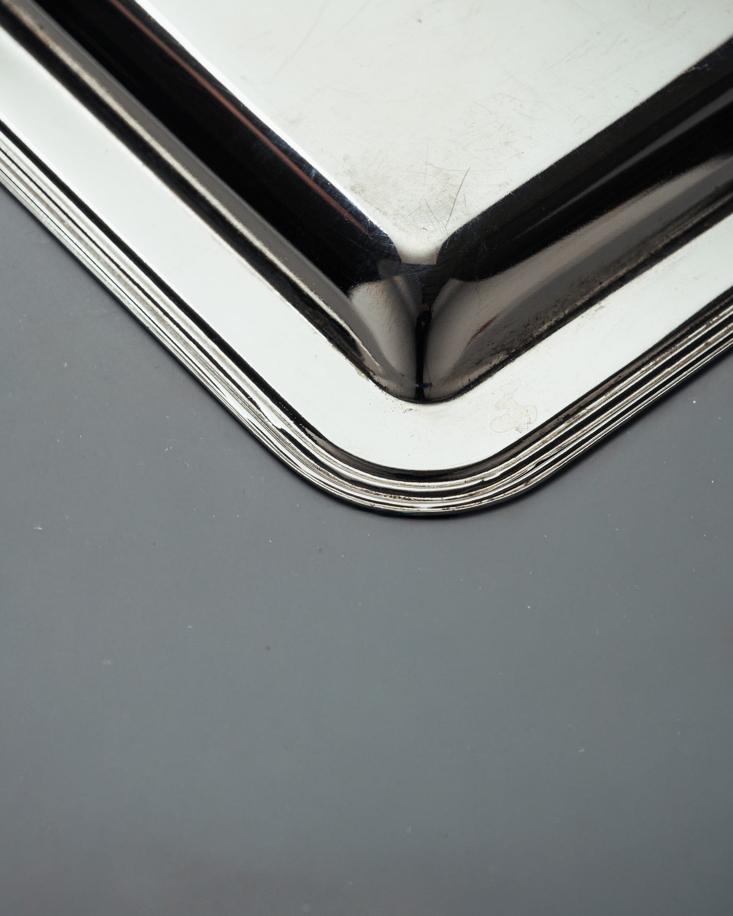 SILVER-PLATED METAL TRAY, 1950s