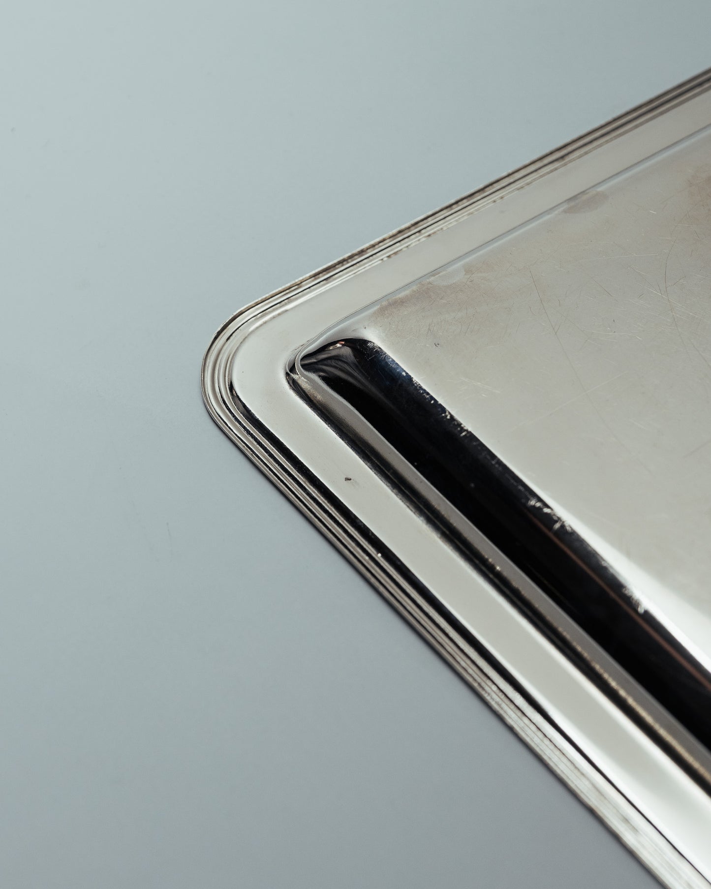 SILVER-PLATED METAL TRAY, 1950s