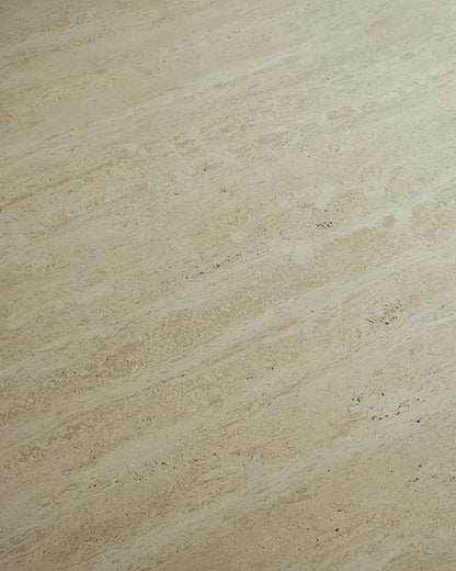 TABLE À MANGER RONDE EN TRAVERTIN, 1980s