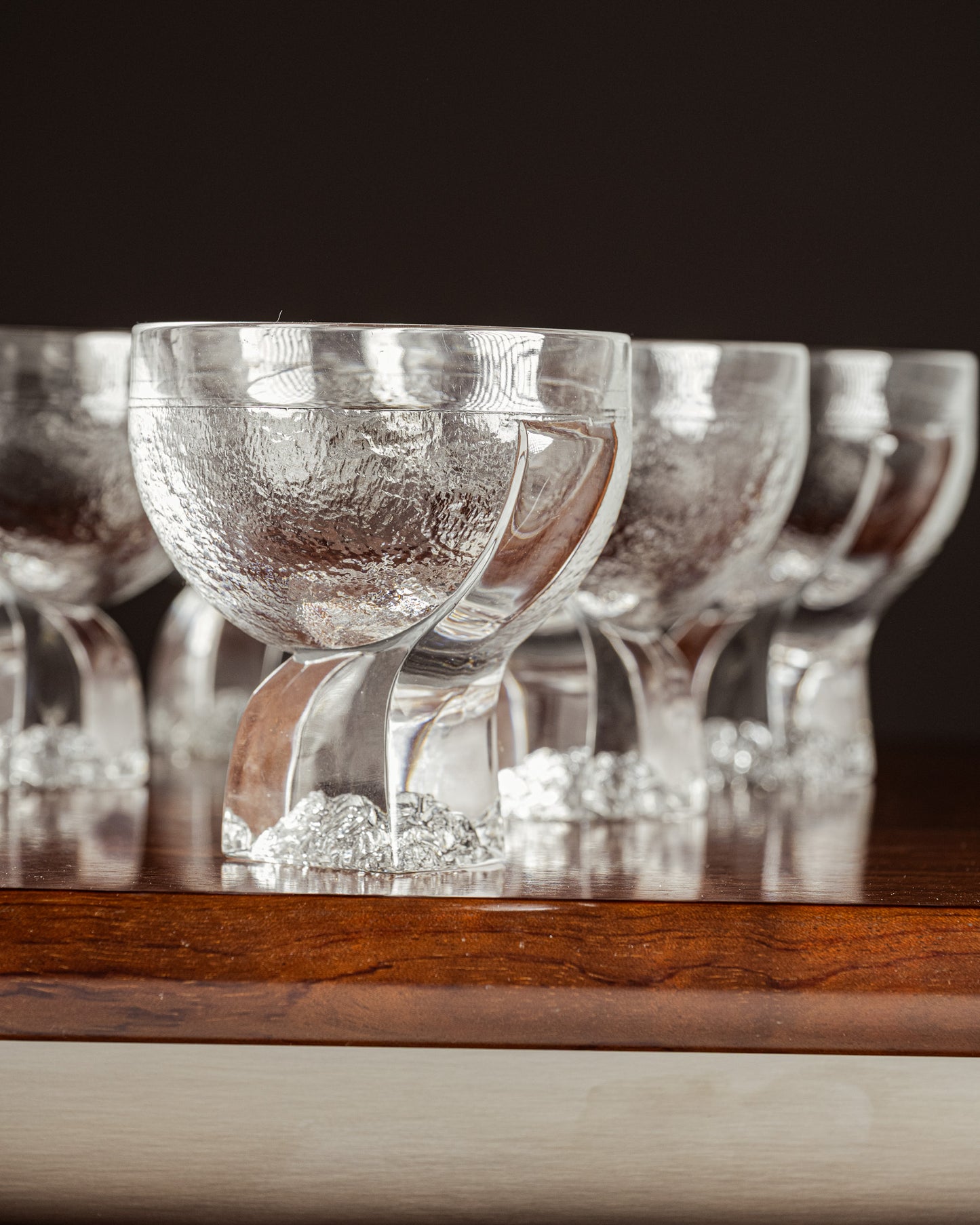 SET OF 6 CRYSTAL GLASSES, TADDEI, 1960s