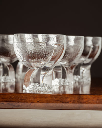 SET OF 6 CRYSTAL GLASSES, TADDEI, 1960s