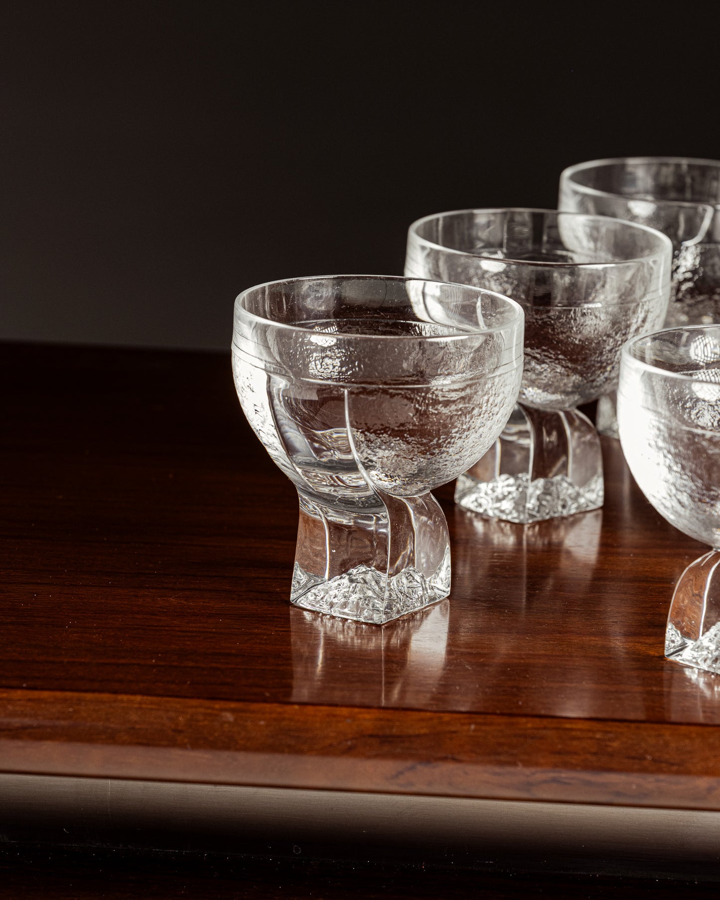 SET OF 6 CRYSTAL GLASSES, TADDEI, 1960s